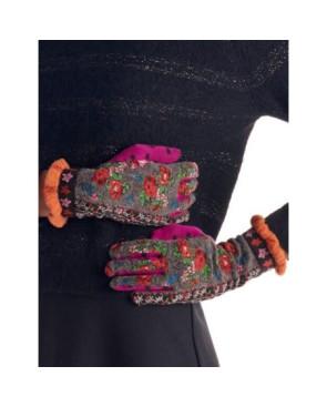Gants Laine angora Fleurs patchwork Fil de jour