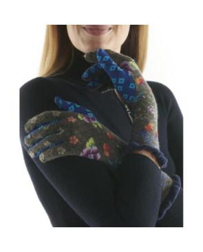 Gants Fil de jour laine angora oiseaux de feu