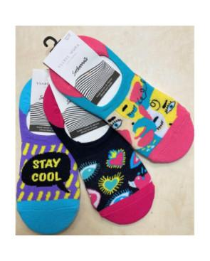 socquette invisible en coton fantaisie assortiment