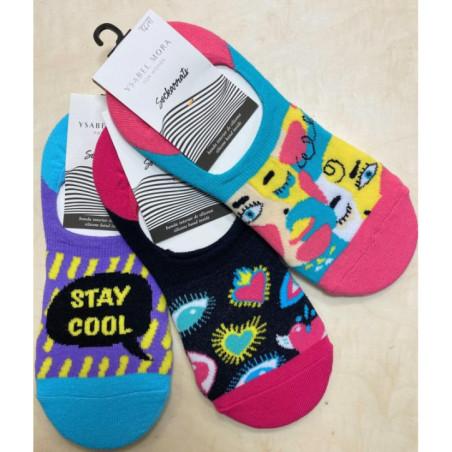 socquette invisible en coton fantaisie assortiment