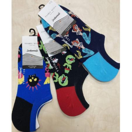 3 paires Socquettes invisible tendance fantaisie
