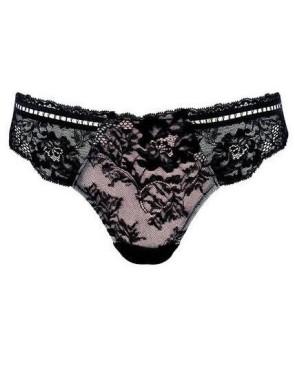 Collant asymétrique rayures et losanges noir rouge