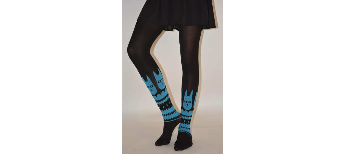 Collant renard bleu rigolo