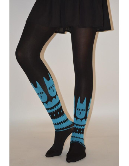 Collant renard bleu rigolo