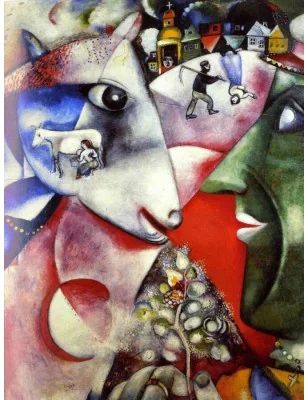 Chaussettres de maitres Chagall moi et le village profil