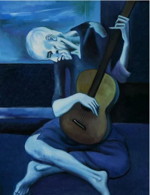 Chaussettes de maitre  Le guitariste bleu de Picasso