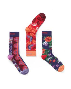 Coffret de 3 paires de chaussettes Ruban rouge Polynésie