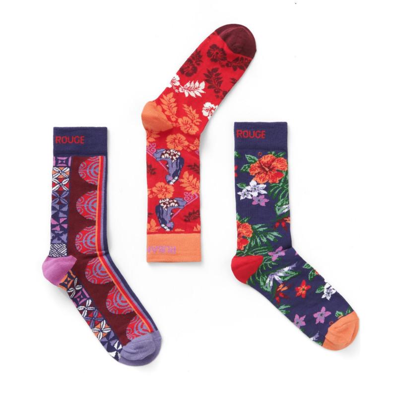 Coffret de chaussettes Rubans Rouges Polynésie Tendance