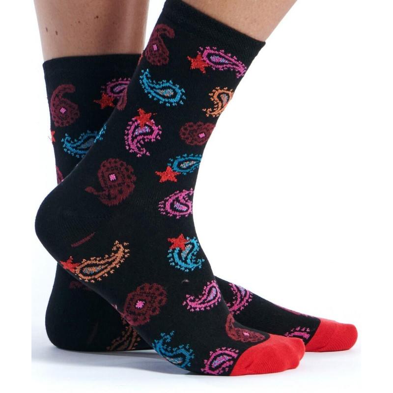 Chaussettes Ruban Rouge Motif Cachemire