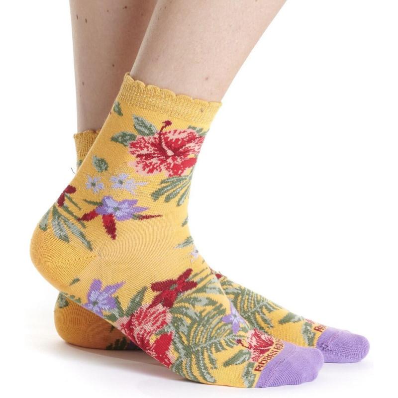 Chaussettes Ruban Rouge Hawai Jaune