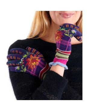 Gants Dub et Drino Violette Scott Fleuri