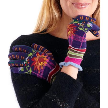 Gants Dub et Drino Violette Scott Fleuri