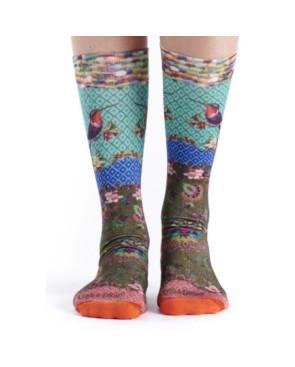 Chaussettes-Dub-et-Drino-Bambou-imprimé-Oiseau-bleu-DRINP16