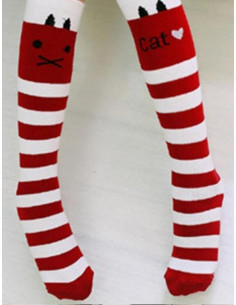 Mi bas enfant love cat rouge et blanc