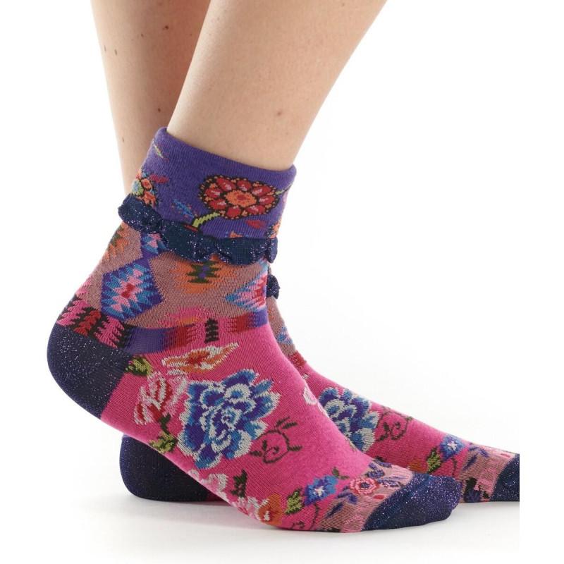 Chaussettes Dub et Drino Revers Fleurs Nomade