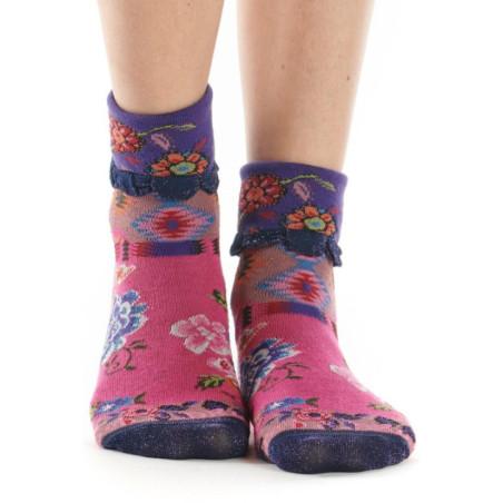 Chaussettes Dub et Drino Revers Fleurs Nomade