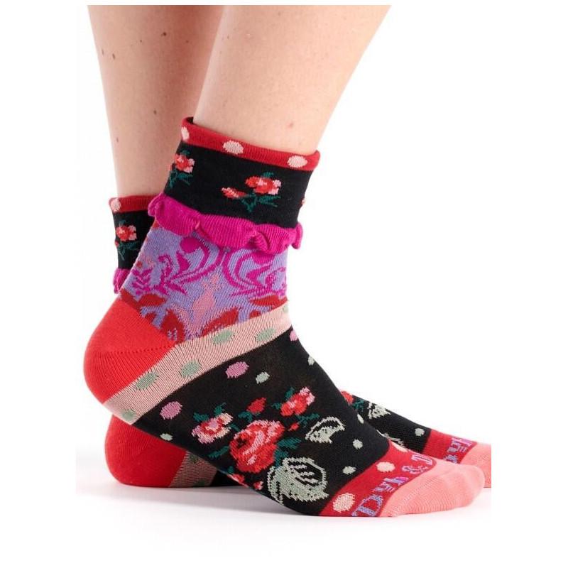 Chaussettes Dub et Drino Pois Fleuri Damas