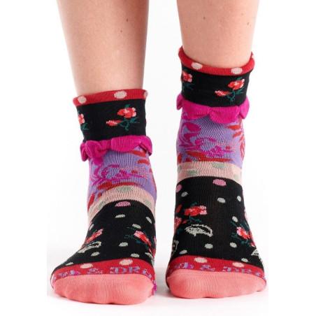 Chaussettes Dub et Drino Pois Fleuri Damas