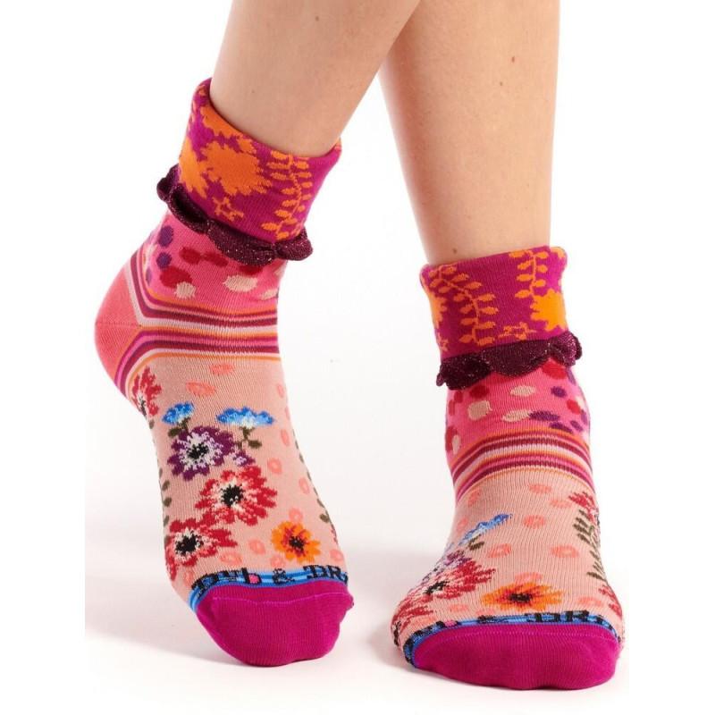 Chaussettes Dub Et Drino Revers Eclat Fleuri