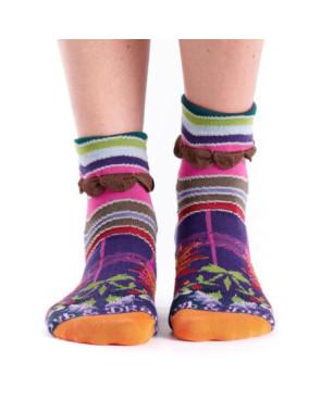 Chaussettes Dub et Drino Carreaux bouquet Fleuris