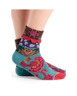 Chaussettes Dub et drino Revers Fleurs Dye