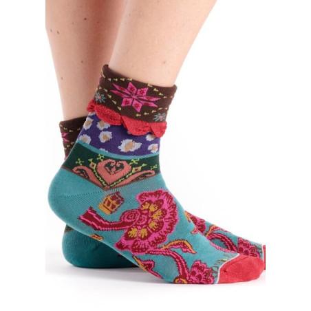Chaussettes Dub et drino Revers Fleurs Dye