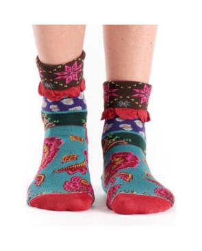 Chaussettes Dub et Drino Revers Fleurs Dye