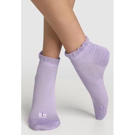 SOCQUETTE DIM fil d ecosse bord volant lilas