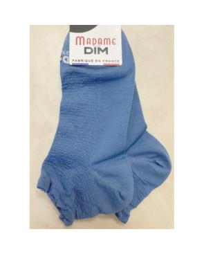 Socquette Madame Dim Bord souple fil d'ecosse bleu jeans