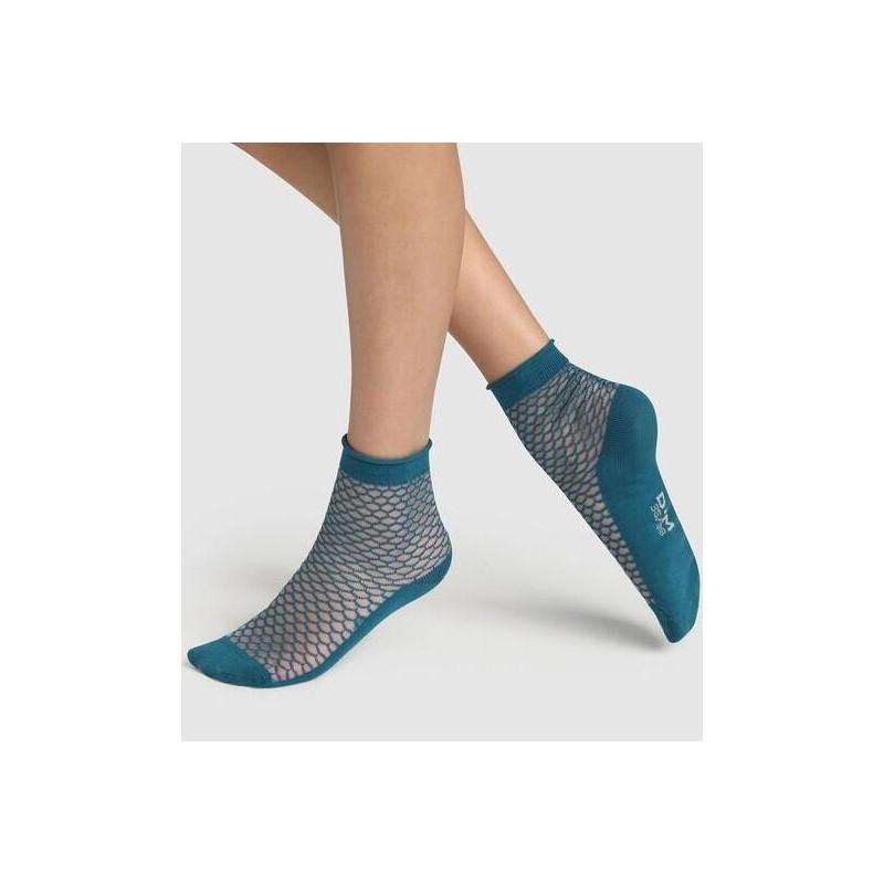 Socquette Madame Dim Maille Losange coton