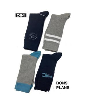 Chaussettes Dim Homme  Coton 4 paires bon plan