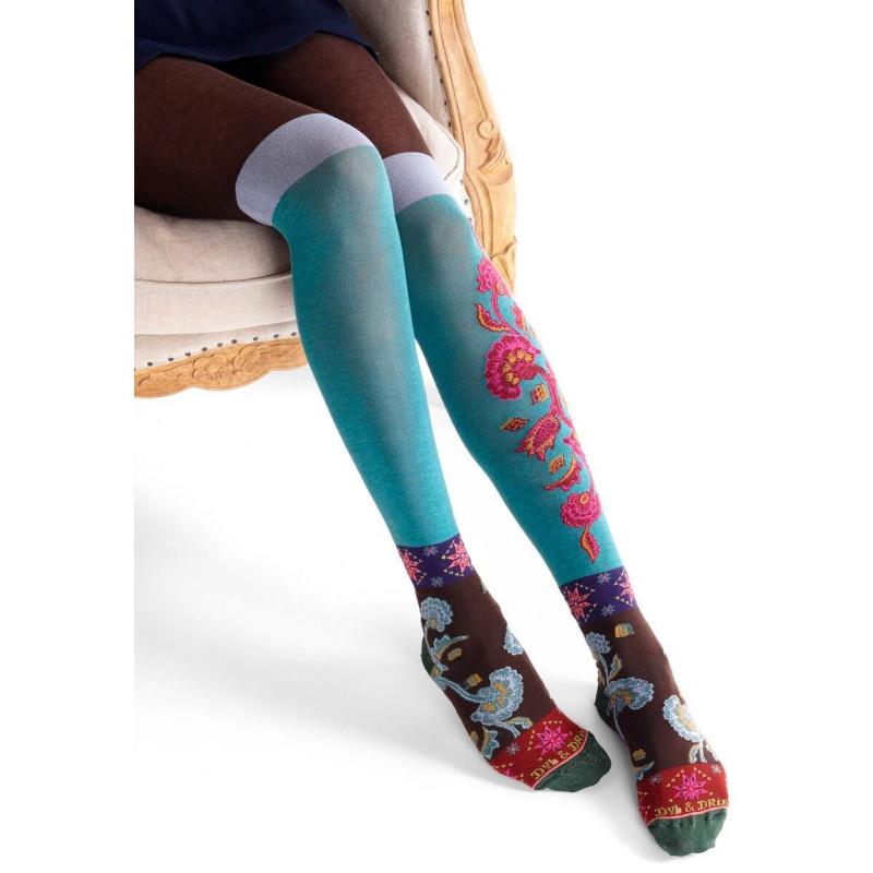 Collant Dub et Drino Hiver coton Fleurs Dye