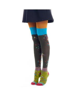 Collant Dub et Drino Paradisier Oiseaux et fleurs Patchwork