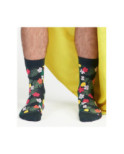 Chaussettes Dagobert à l'envers en coton Bio Ananas fleuri
