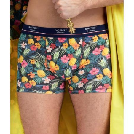 Boxer Coton Bio Dagobert à l'envers Ananas fleuri