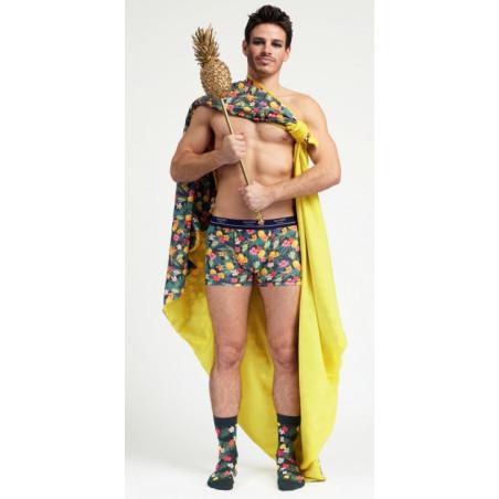 Boxer Dagobert à L'envers coton bio Ananas Fleuri