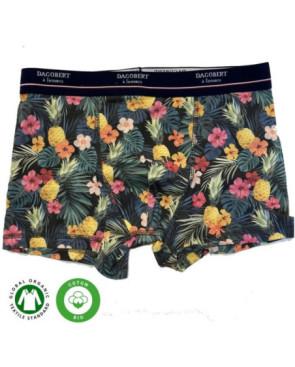 Boxer Coton Bio Dagobert à l'envers Ananas fleuri