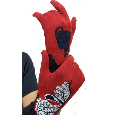 Gants Berthe aux grands Pieds Chats et oiseau Perché
