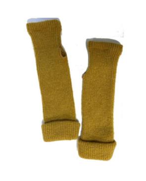 Mitaines Berthe Aux grands Pieds Laine Cotelée ocre