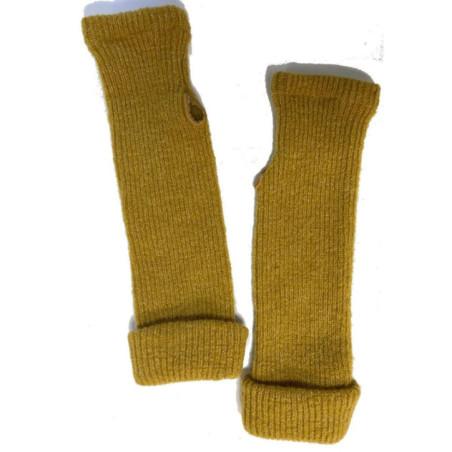 Mitaines Berthe Aux grands Pieds Laine Cotelée ocre