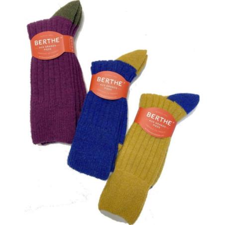 Coffret Berthe aux grands Pieds Chaussettes Laine Mohair Cotelée