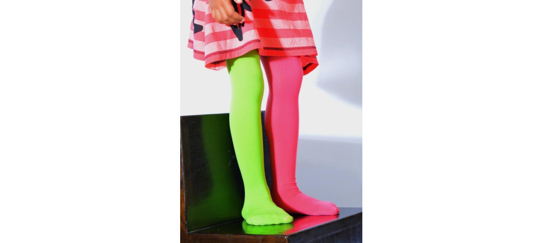Collant enfant asymétrique vert rose