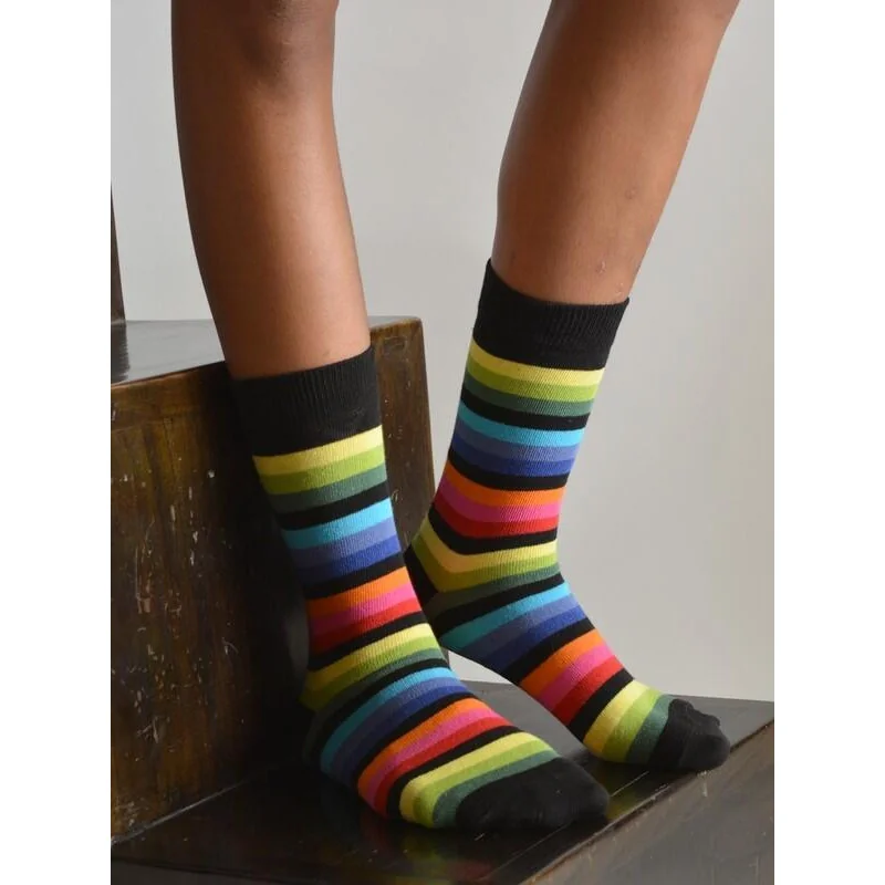 Chaussettes multi-rayures multicolore