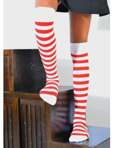 Jambières rayures rouges et blanches 2