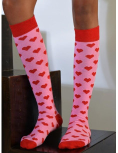 Mi bas Roses de coeurs rouges