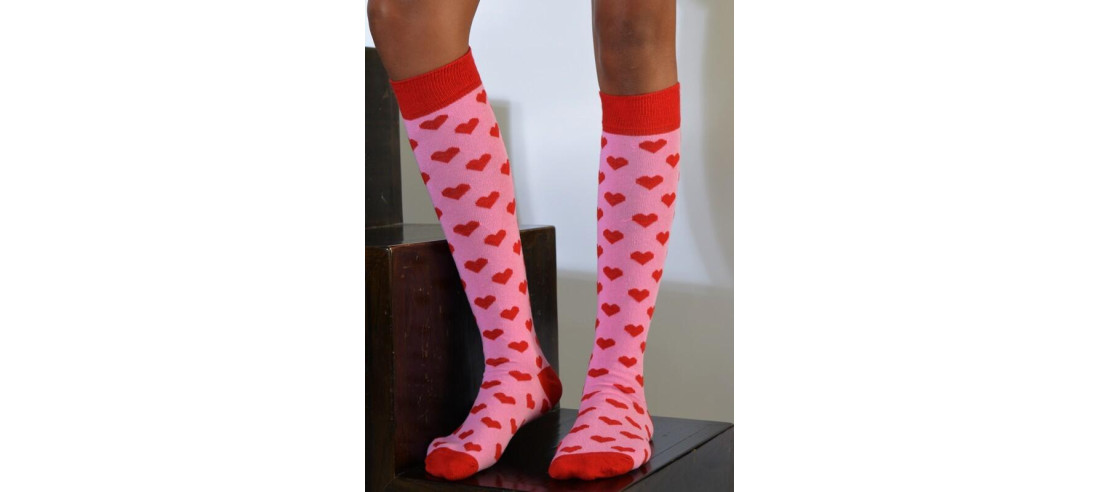 Mi bas Roses de coeurs rouges