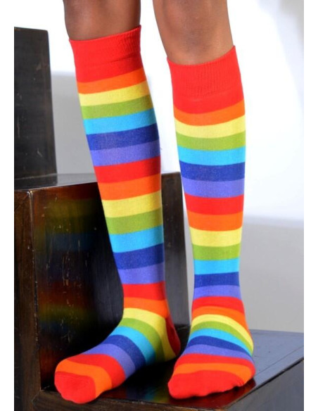 Mi bas Rayures arc en ciel