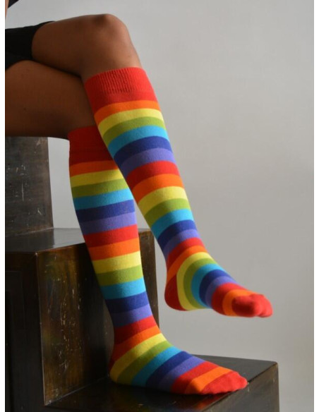 Mi bas Rayures arc en ciel