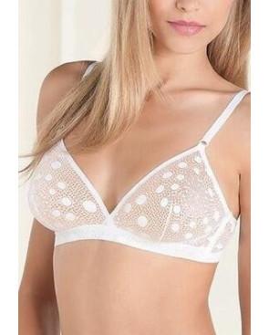 Soutien gorge Sans armature Epure Lise Chamel Dentelle Cosmos blanc
