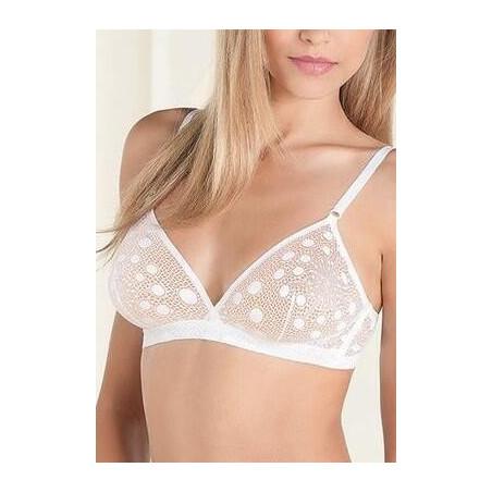 Soutien gorge Sans armature Epure Lise Chamel Dentelle Cosmos blanc